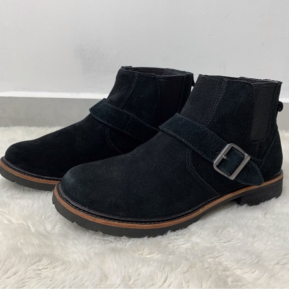 L.L. Bean 503167 Women's Black Old Port Suede Leather Ankle Boots Size 8 - Picture 2 of 16